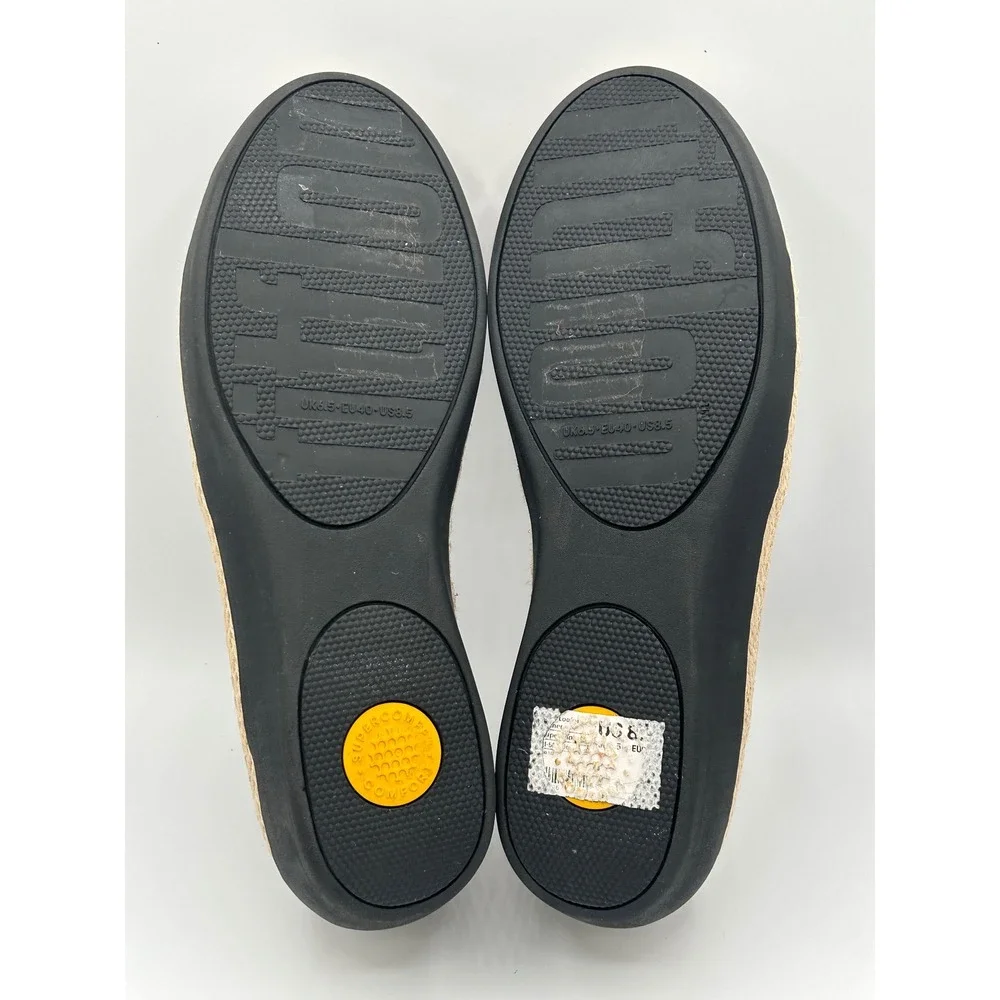 FitFlop Supercomff Snakeskin Espadrille Loafers Brown Black K91-585 Women Sz 8.5
